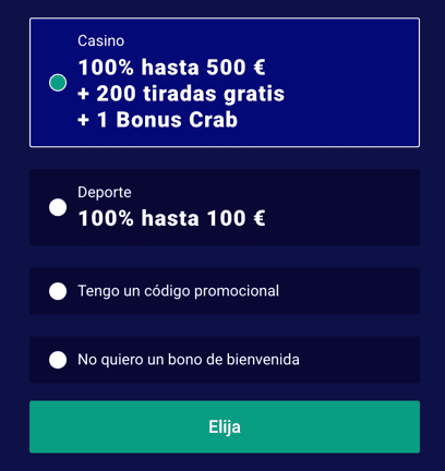 Registration at Frumzi casino